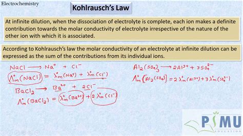 kohlrausch law is applicable for the solution|kohlrausch's contribution to electrolyte.